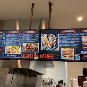 Falafel Corner - menus on the wall - Mediterranean Near Me - Sacramento, California
