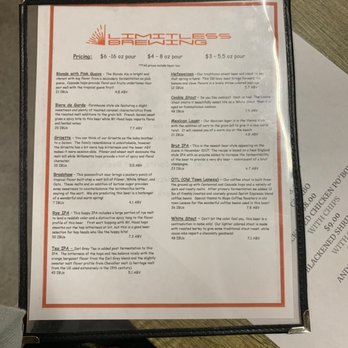 Limitless Brewing - Beer menu on May 18, 2019 - Breweries Near Me - Lenexa, Kansas Limitless Brewing - Beer menu on May 18, 2019 - Breweries Near Me - Lenexa, Kansas