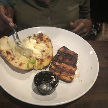 Backstreets Grill - Salmon and baked potato - New American Near Me - Columbia, South Carolina