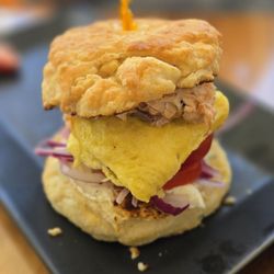 Old Soul - Smoked salmon biscuit sandwich