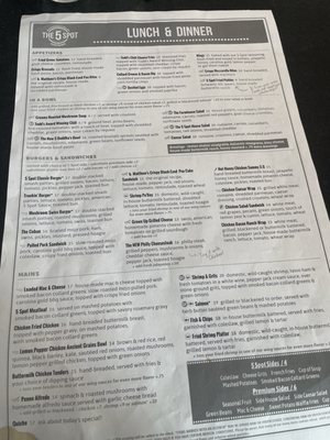 Menu photo 2 The 5 Spot Savannah, GA