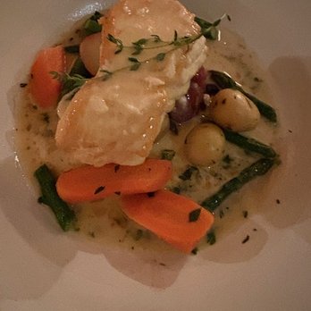 Claire's at the Depot - Lemon Herb Roasted Halibut w/spring vegetable sauté of baby potatoes, asparagus, carrots - New American Near Me - Warrenton, Virginia Claire's at the Depot - Lemon Herb Roasted Halibut w/spring vegetable sauté of baby potatoes, asparagus, carrots - New American Near Me - Warrenton, Virginia