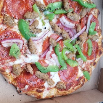 Blues Fired Pizza - Pepperoni, sausage, bell peppers and onion - Food Trucks Near Me - St. Louis, Missouri