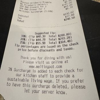 The Melting Pot - Explaining why there's a 3% surcharge - Fondue Near Me - Albuquerque, New Mexico The Melting Pot - Explaining why there's a 3% surcharge - Fondue Near Me - Albuquerque, New Mexico