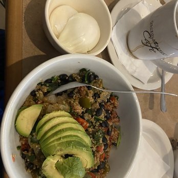 Osceola Street Cafe - Quinoa power bowl with poached eggs - very bland - Breakfast & Brunch Near Me - Stuart, Florida Osceola Street Cafe - Quinoa power bowl with poached eggs - very bland - Breakfast & Brunch Near Me - Stuart, Florida