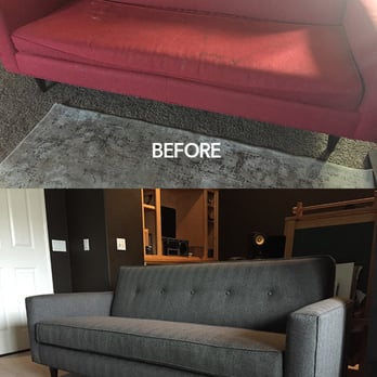Oscar's Upholstery Studio - Before and after of our sofa reupholstery at Oscar's - Furniture Reupholstery Near Me - San Dimas, California Oscar's Upholstery Studio - Before and after of our sofa reupholstery at Oscar's - Furniture Reupholstery Near Me - San Dimas, California