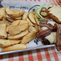 Famous Dave's Bar-B-Que - Burger and fries