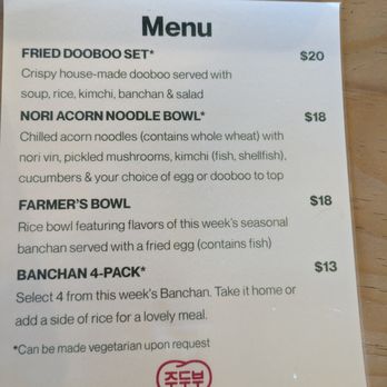 Joodooboo - Dinner menu. Thu dinner 2024-05-30 - Korean Near Me - Oakland, California Joodooboo - Dinner menu. Thu dinner 2024-05-30 - Korean Near Me - Oakland, California