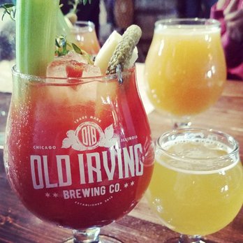 Old Irving Brewing - Bloody Mary with a mini beer - Breweries Near Me - Chicago, Illinois