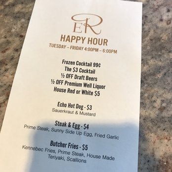 Echo & Rig - The Happy Hour Menu as of Late May 2021 - Steakhouses Near Me - Las Vegas, Nevada
