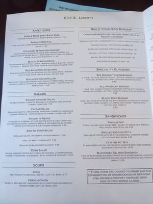Menu photo 8 Knight's Downtown Ann Arbor Steakhouse Ann Arbor, MI Menu photo 8 Knight's Downtown Ann Arbor Steakhouse Ann Arbor, MI