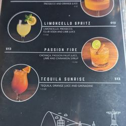 Drinks menu