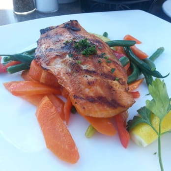 Parkers' Lighthouse - Salmon and vegetables. - Seafood Near Me - Long Beach, California