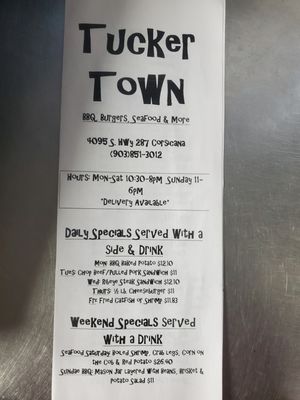 Menu photo 3 Tucker Town Corsicana, TX Menu photo 3 Tucker Town Corsicana, TX