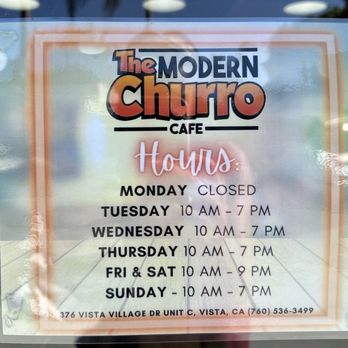 The Modern Churro - Hours - Mexican Near Me - Vista, California The Modern Churro - Hours - Mexican Near Me - Vista, California