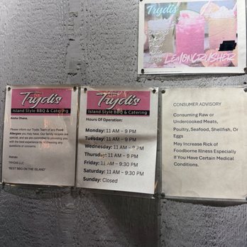 Trydis  BBQ - Signage - Food Trucks Near Me - Honolulu, Hawaii