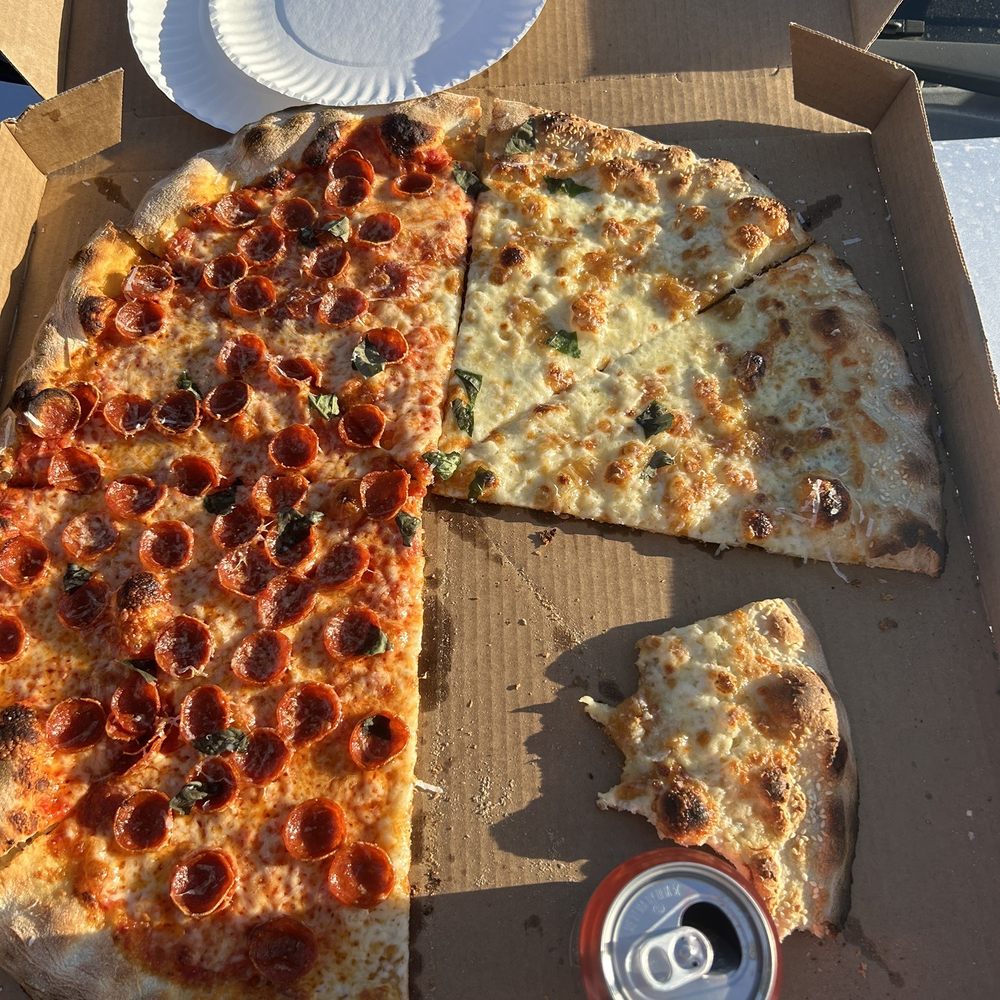 Via Della Slice Shop - Half pepperoni half white pie - Pizza Near Me - Phoenix, Arizona