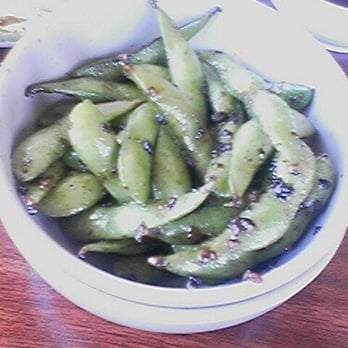 Fuji Restaurant - garlic edamame - so yummy! - Sushi Bars Near Me - Big Bear Lake, California