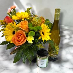 Wishing Well Flowers & Gifts - Birthday Bash! Candle, Wine and flower's!! Yes please!!