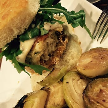 Breakneck Tavern - Crab cake sammich w/ Brussels Sprouts. - Bars Near Me - Mars, Pennsylvania Breakneck Tavern - Crab cake sammich w/ Brussels Sprouts. - Bars Near Me - Mars, Pennsylvania