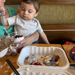 We got an Acai Superfood Bowl and a pb and j smoothie and a Berry Shortcake Waffles for the little guy. We got an Acai Superfood Bowl and a pb and j smoothie and a Berry Shortcake Waffles for the little guy.