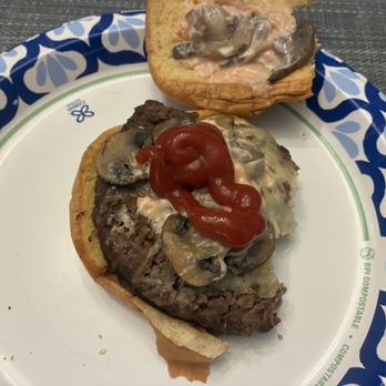 Burger 25 - I had to add ketchup to give it some moisture and flavor - Burgers Near Me - Toms River, New Jersey