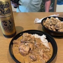 John's South Indian Kitchen - Front- Butter Chicken Back Right- Madras Curry