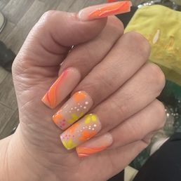 Summer nails hand painted designs