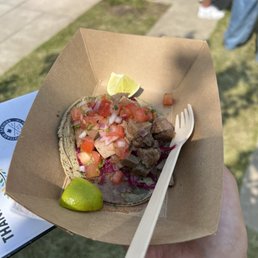 Beef tongue tacos