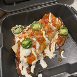 Chimichanga with chipotle sauce