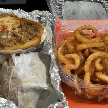 Big Apple Pizza N Grill - A Chopped Cheese with Curly Fries - Pizza Near Me - San Francisco, California