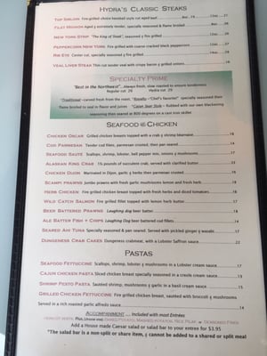 Menu photo 8 The Hydra Sandpoint's Original Steakhouse Sandpoint, ID Menu photo 8 The Hydra Sandpoint's Original Steakhouse Sandpoint, ID