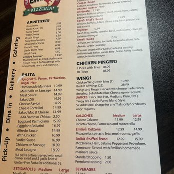 Emilio's Pizzeria - Appetizer Pasta Salads and Wings Menu - Pizza Near Me - Henderson, Nevada Emilio's Pizzeria - Appetizer Pasta Salads and Wings Menu - Pizza Near Me - Henderson, Nevada