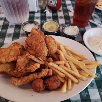 Countryside Restaurant - All-you-can-eat fish+chicken tenders. Comes with hushpuppies, slaw, tartar sauce and honey mustard. - American Near Me - Vonore, Tennessee