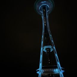 my window view of the needle at night my window view of the needle at night