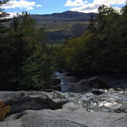 Grafton Notch Campground - The mountain view from step falls