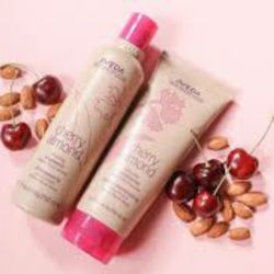 JB & Friends Hair Designers - Cherry Almond softening shampoo and conditioner.