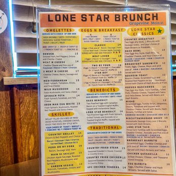 Lone Star Cafe - Menu - Breakfast & Brunch Near Me - Grapevine, Texas