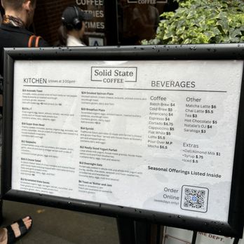 Solid State Coffee - Menu - Coffee & Tea Near Me - New York, New York