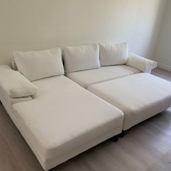 F&S Carpet Cleaning - After SO WHITE. This couch had a coffee stain and black Marks on the arm rests. Like new - Carpet Cleaning Near Me F&S Carpet Cleaning - After SO WHITE. This couch had a coffee stain and black Marks on the arm rests. Like new - Carpet Cleaning Near Me