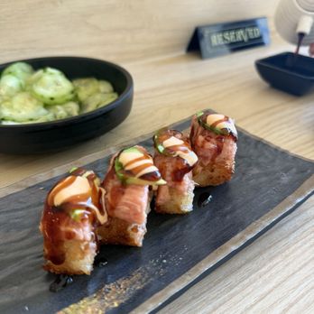 Azai Hand Roll - Spicy tuna on crispy rice - Sushi Bars Near Me - Los Angeles, California Azai Hand Roll - Spicy tuna on crispy rice - Sushi Bars Near Me - Los Angeles, California