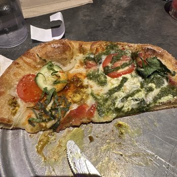 Mellow Mushroom - Half and half Kosmic Karma and the dye pizzas - Pizza Near Me - Durham, North Carolina