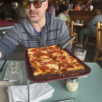Chair 5 - Detroit style pepperoni pizza. Worth the wait. Trust me. - American Near Me - Girdwood, Alaska
