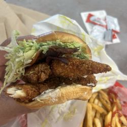 Chicken Guy! - See how thick this sandwich was, I tore it Up!