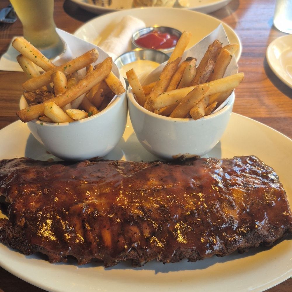 Nick's Del Mar - Ribs double fries my husband had chicken and biscuit entree - New American Near Me - Del Mar, California Nick's Del Mar - Ribs double fries my husband had chicken and biscuit entree - New American Near Me - Del Mar, California