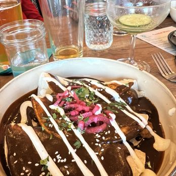 Taco Vegana - Mole enchiladas with vegan chicken. - Vegan Near Me - Richmond, Virginia Taco Vegana - Mole enchiladas with vegan chicken. - Vegan Near Me - Richmond, Virginia