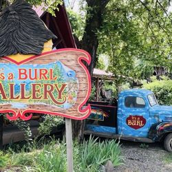 It's a Burl - Sign facing street with cool old truck