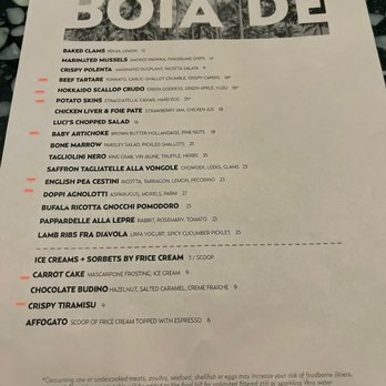 Boia De - Menu - Italian Near Me - Miami, Florida Boia De - Menu - Italian Near Me - Miami, Florida