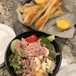 an order of breadsticks and the chef's salad