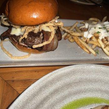 Saint & Second - Burger with truffle fries - New American Near Me - Long Beach, California